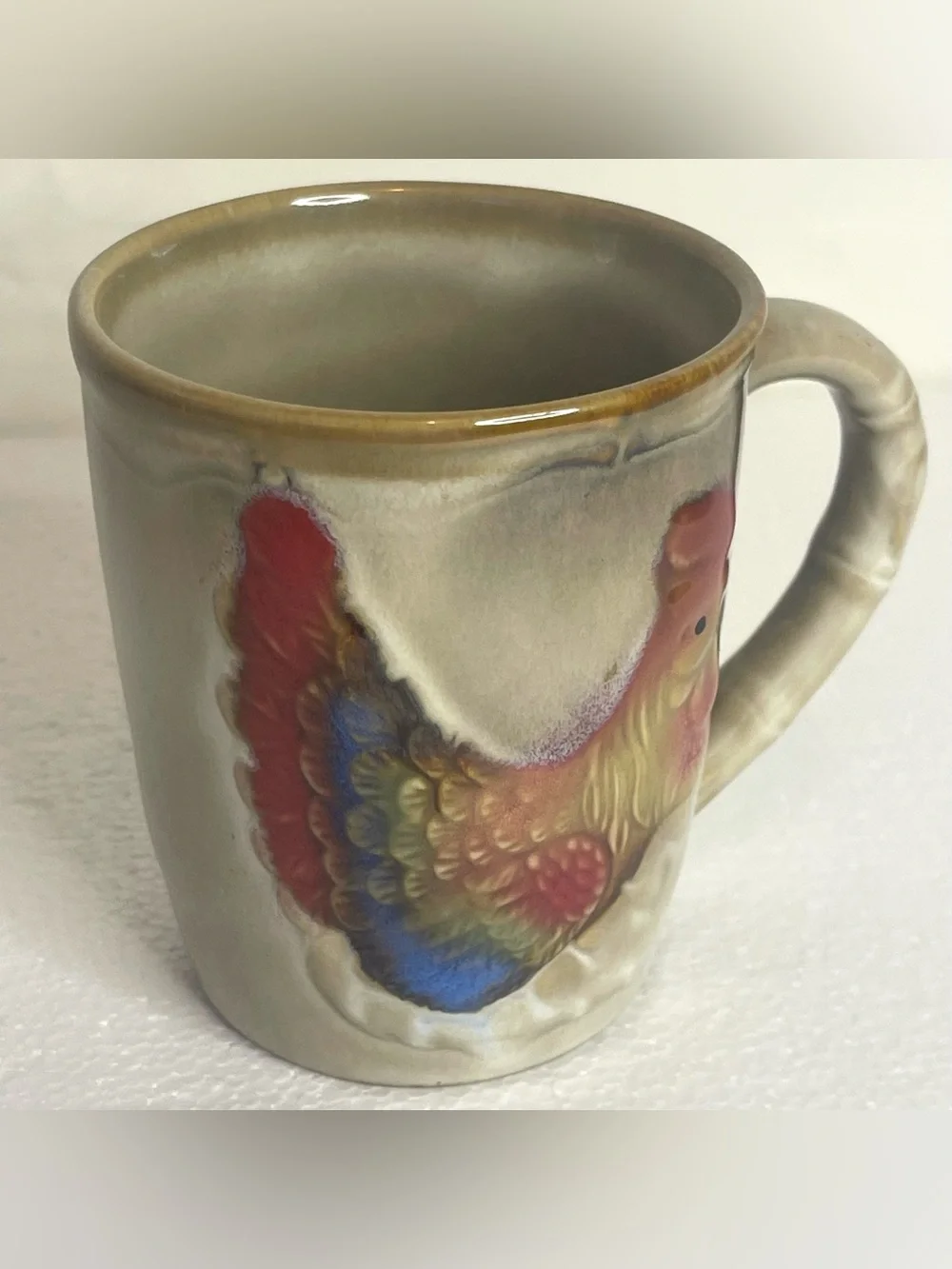 VTG Otagiri Style Colorful Rooster Chicken Country Farmhouse Coffee Tea Cup Mug